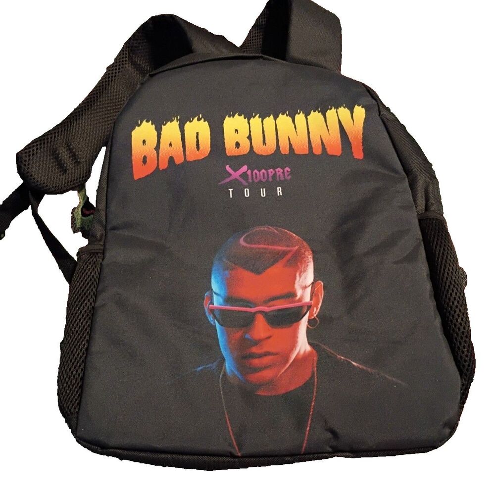 Bad Bunny Backpack Black Graphic Print X100PRE Tour
